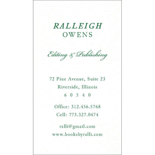 Vertical Typography Letterpress Business Cards